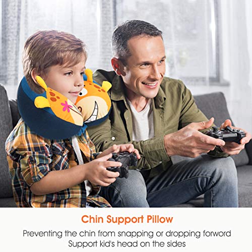  Kids Neck Travel Pillow, Remarkable Head Chin Neck Support U-Shaped Animal Pillows For Child, Toddlers – Relax And Sleep Soundly Anytime Anywhere