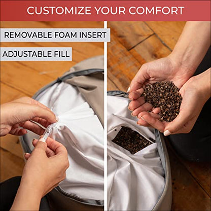  Florensi Meditation Cushion - Comfortable Floor Pillow - Traditional Tibetan Meditation Pillow With Beautiful Velvet Cover - Large Floor Cushion Seating For Adults - Premium Yoga Buckwheat Bolster