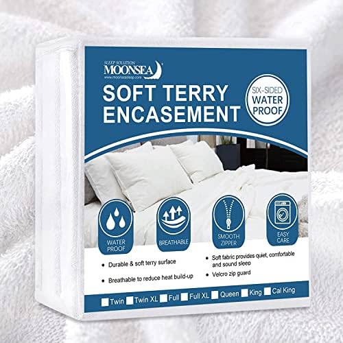  Zippered Mattress Protector Twin Extra Long With Ultra Soft Terry Surface, 6-Side Waterproof Mattress Encasement, Durable Zipper, Noiseless, For Standard Twin XL Size Mattress 39'' X 80''