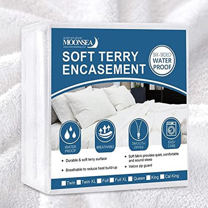  Zippered Mattress Protector Twin Extra Long With Ultra Soft Terry Surface, 6-Side Waterproof Mattress Encasement, Durable Zipper, Noiseless, For Standard Twin XL Size Mattress 39'' X 80''