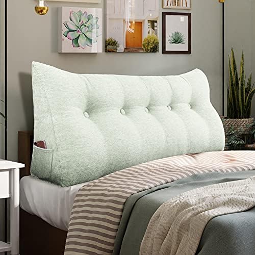  WOWMAX Rectangular Headboard Pillow Bolster Pillow For Bed Back Rest Pillow For Sitting In Bed Daybed Pillows Back Support Pillow For Bed Reading Pillow Grey-Beige Queen