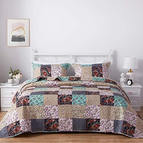  Quilt Set Twin Size, Lightweight Microfiber Soft Coverlet Reversible Quilted Pattern Summer Quilt Bedspreads Comforter Set For All Season, 2 Piece Includes 1 Quilt + 1 Sham