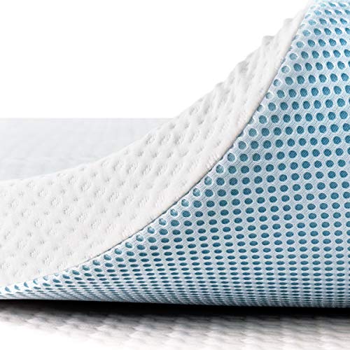  3 Inch Gel-Infused Memory Foam Bed Mattress Topper High Density Cooling Pad Removable Fitted Bamboo Cover Ventilated Design-10 Years Warranty (Queen)