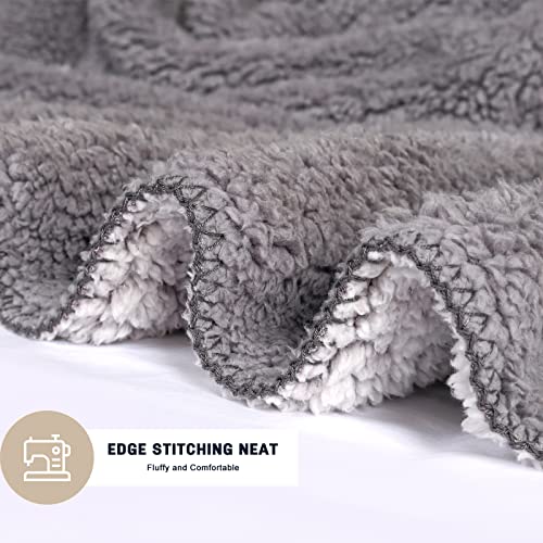  Sherpa Thick Blanket, Double Side Sherpa Fleece Blanket, Cozy Warm Sherpa Throw Blanket In The Whole Winter. Fuzzy Fluffy Soft Twin Size Grey Blanket Suitable For Couch Bed(60"x80")