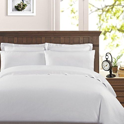  415 Thread Count Percale Duvet Cover Set - 100% Peruvian Pima Cotton - Premium And Breathable With Hidden Zip Closure - White Solid Color - Twin/Twin XL Size, 2 Piece Duvet Cover Set