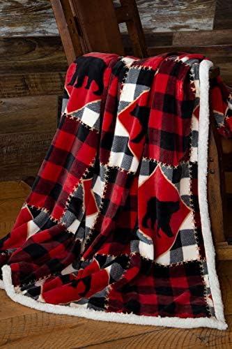 Wrangler Stars & Stripes USA American Flag Sherpa Fleece 54x68 Throw Blanket, 54" X 68", White