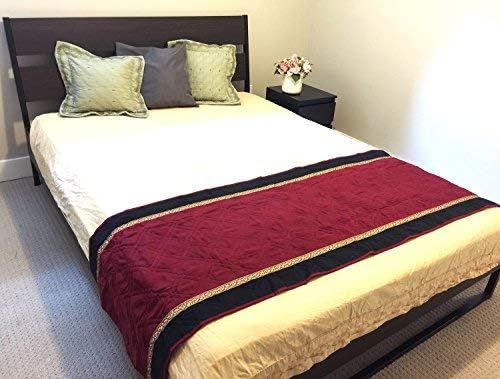  Quilted Micro Suede Bed Runner Scarf Slipcover Pad Or Furniture Protector V2 (26x76 Inch, Brown)