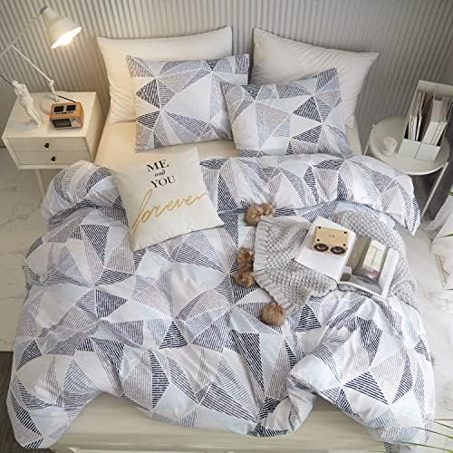  OyoLady Duvet Cover Set Queen Size, 3 Pieces Lightweight Soft Microfiber Bedding Comforter Cover For All Seasons (Queen, 90x90 Inches, Leaf)
