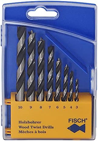  01200008K Standard Wood Twist Drill Set In Plastic Box, 0 V, Multi-Colour, 3-10 Mm, 8-Piece