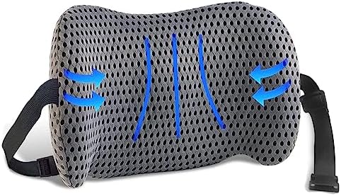  TTKXT Lumbar Support Pillow For Car For Low Back Pain Relief With Adjustable Straps.Memory Foam Lower Back Pillow For Bed, Office Chair, Gaming Chair, Recliner Improve Posture (Black)