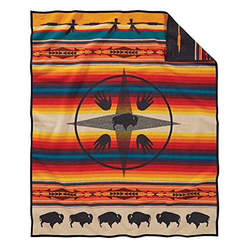 Pendleton Unisex Jacquard Blanket Robe Oxford/Big Medicine, Twin