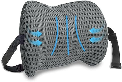  TTKXT Lumbar Support Pillow For Car For Low Back Pain Relief With Adjustable Straps.Memory Foam Lower Back Pillow For Bed, Office Chair, Gaming Chair, Recliner Improve Posture (Black)