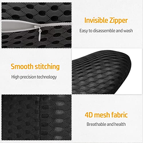  Timstono Lumbar Support Pillow/Back Cushion, Memory Foam Lumbar Pillow That,Recliner Back Rest Use For Office Chairs, Gaming Chairs And Car Seats,Breathable & Ergonomic Design Back Pain Relief(Black)