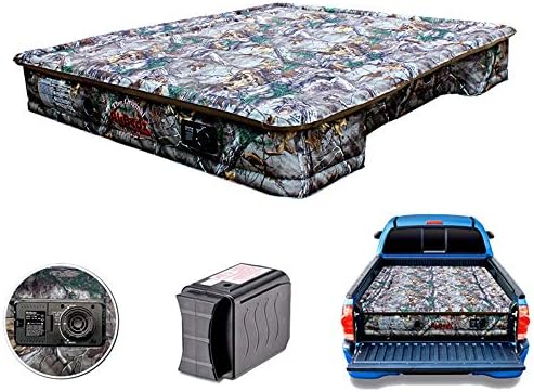  Pittman Outdoors PPI-403 CAMO Truck Bed Air Mattress | Mid Size-Short Bed, 6-6.5 Feet In Length With Built-in Rechargeable Battery Air Pump | The Original Truck Bed Air Mattress