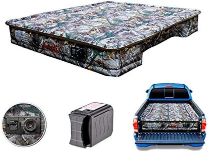  Pittman Outdoors PPI-403 CAMO Truck Bed Air Mattress | Mid Size-Short Bed, 6-6.5 Feet In Length With Built-in Rechargeable Battery Air Pump | The Original Truck Bed Air Mattress