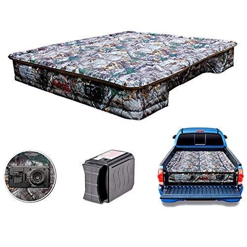  Pittman Outdoors PPI-403 CAMO Truck Bed Air Mattress | Mid Size-Short Bed, 6-6.5 Feet In Length With Built-in Rechargeable Battery Air Pump | The Original Truck Bed Air Mattress