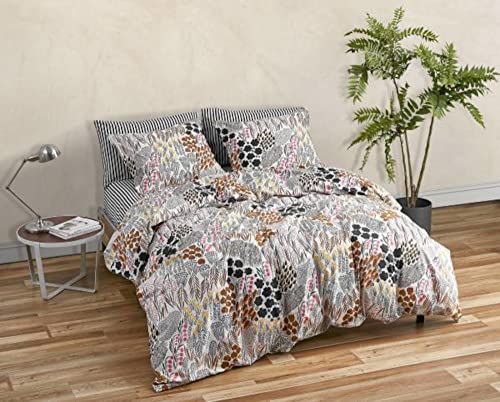  Marimekko - Queen Duvet Cover Set, Cotton Percale Bedding With Matching Shams, All Season Home Decor (Pieni Letto Multicolor, Queen)