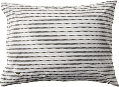  Lacoste 100% Cotton Percale Pillowcase Pair, Graphic Stripe Print, Dark Grey, Standard