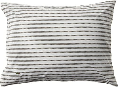  Lacoste 100% Cotton Percale Pillowcase Pair, Graphic Stripe Print, Dark Grey, Standard