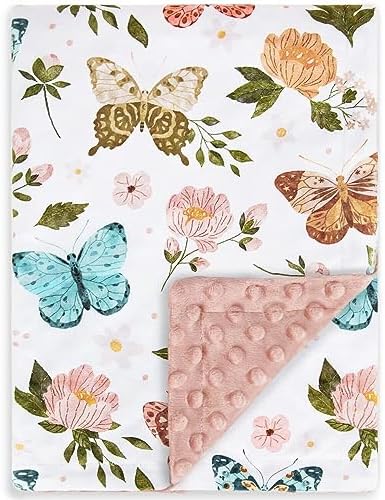  HOMRITAR Baby Blanket For Boys Girls Soft Plush Minky Blanket With Double Layer Dotted Backing For Toddler With Forest Foxes Multicolor Printed 30 X 40 Inch(75x100cm)