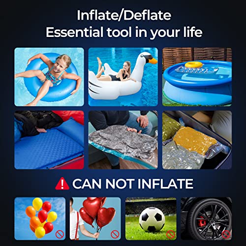  Electric Air Pump For Inflatables, 5200mAh Air Mattress Pump Portable With 4 Nozzles & LED Display Screen, Inflator/Deflator Pumps For Pool, Camping, Inflatable Cushions, Boats, Swimming Ring