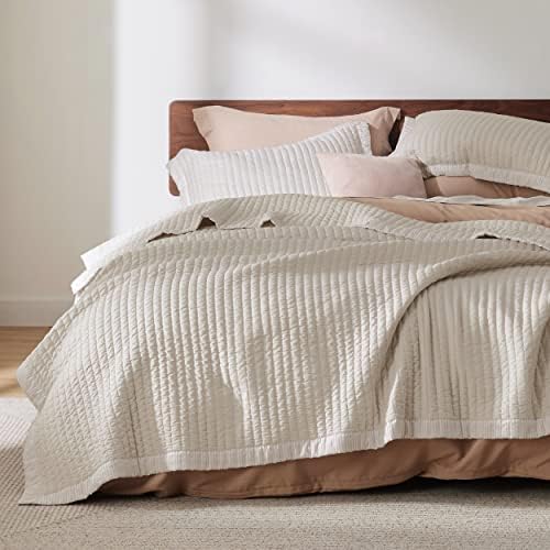  Bedsure Linen Quilt Queen Size - Lightweight Soft Quilt Bedding Set For All Seasons, Bedspreads & Coverlets, Corduroy Pattern Quilt Set, 3 Pieces With 2 Pillow Shams