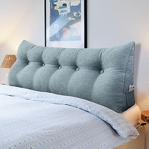  WOWMAX Rectangular Headboard Pillow Bolster Pillow For Bed Back Rest Pillow For Sitting In Bed Daybed Pillows Back Support Pillow For Bed Reading Pillow Grey-Beige Queen