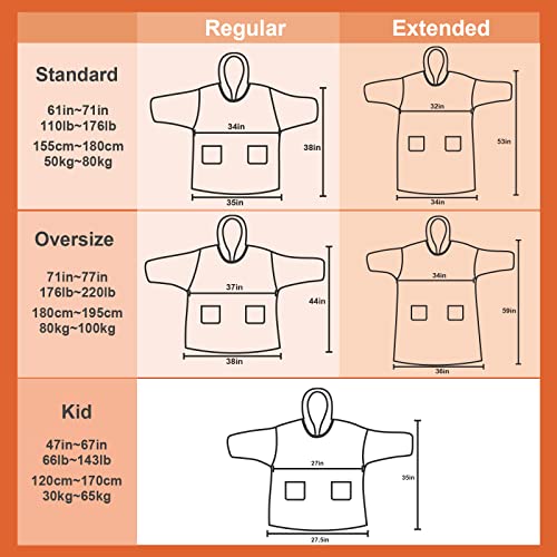  Wearable Blanket Hoodie For Adults, Hoodie Blanket With Pockets And Sleeves Sweatshirt Blanket For Men And Women - Grey Regular Standard