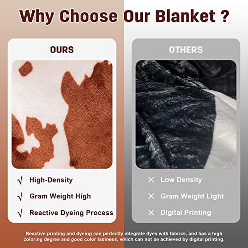  Cow Blanket, 50"x60" Super Soft Flannel Cow Throw Blanket For Kids Adults, Suitable For Room Decor, Lightweight Travel Blanket, Cozy Plush Can Keep You Warm All The Time.