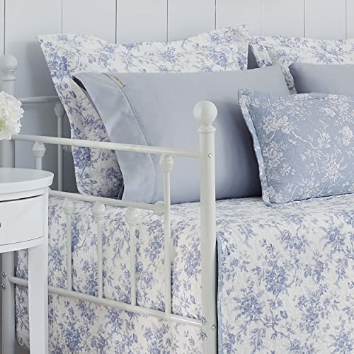 Laura Ashley Home - Daybed Set, Lightweight Bedding With Matching Shams & Pillow Cover, Home Decor For All Seasons (Walled Garden Blue, Daybed)