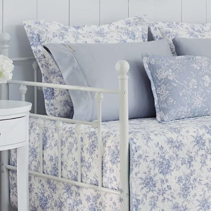 Laura Ashley Home - Daybed Set, Lightweight Bedding With Matching Shams & Pillow Cover, Home Decor For All Seasons (Walled Garden Blue, Daybed)