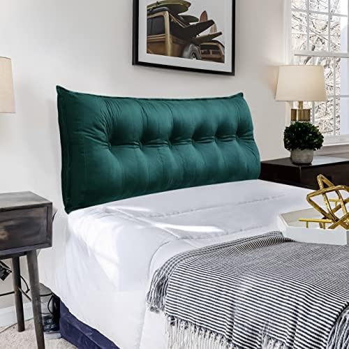  Rectangular Headboard Body Reading Pillow Bedside Oversized Throw Cushion Extra Large Backrest Lumbar Pillows Positioning Back Support Bolster For Bed Sofa Couch Velvet Grey Queen