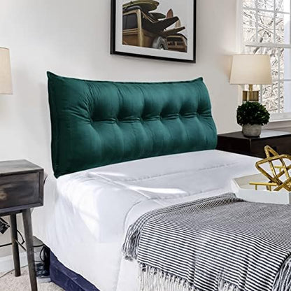  Rectangular Headboard Body Reading Pillow Bedside Oversized Throw Cushion Extra Large Backrest Lumbar Pillows Positioning Back Support Bolster For Bed Sofa Couch Velvet Grey Queen