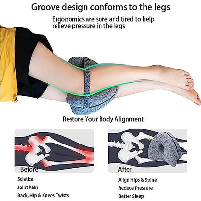  YiYLunneo Smoothspine Alignment Pillow - Relieve Hip Pain & Sciatica, Smooth Spine Alignment Pillow, Smoothspine Improved Leg Pillow For Sleeping Side Sleeper (Grey, 1PCS)