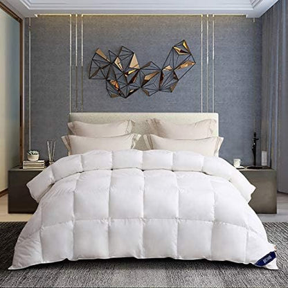  Drtoor Goose Down Comforter King, White Winter Feather Duvet Insert, 100% Egyptian Cotton, 1200 Thread Count, 700+ Fill Power-90"x106"