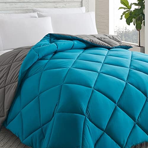  Cosybay Down Alternative Comforter (Black, Full) - All Season Soft Quilted Full Size Bed Comforter - Reversible Lightweight Duvet Insert With Corner Tabs - Winter Summer Warm Fluffy, 82x86 Inches