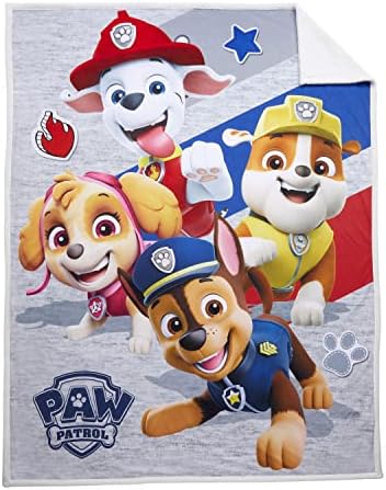  Franco Paw Patrol Soft Premium Plush Sherpa Blanket Throw, 46 In X 60 In, (Official Paw Patrol Product)