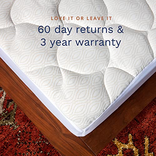  Copper Mattress Topper Pad Queen - Extra Plush Pillowtop - 18” Deep Pockets