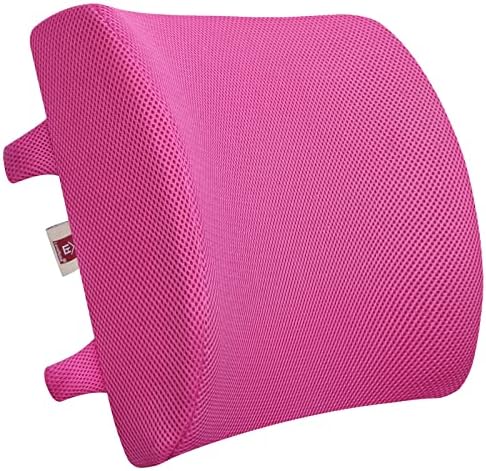  LOVEHOME Lumbar Support Pillow For Chair And Car, Back Support For Office Chair Memory Foam Cushion With Mesh Cover For Back Pain Relief - Black