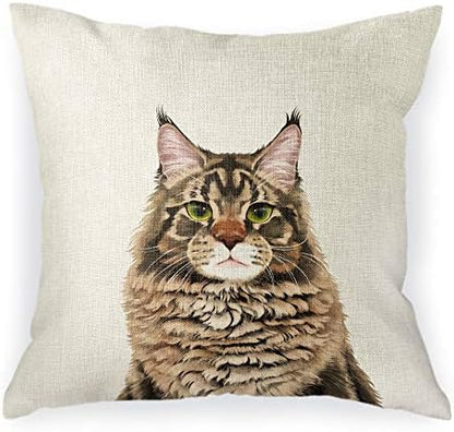  WIRESTER Sofa Pillow Case, Decorative Throw Pillow Cushion Cover For Home Office 18 X 18 Inch, Cute Tuxedo Cat