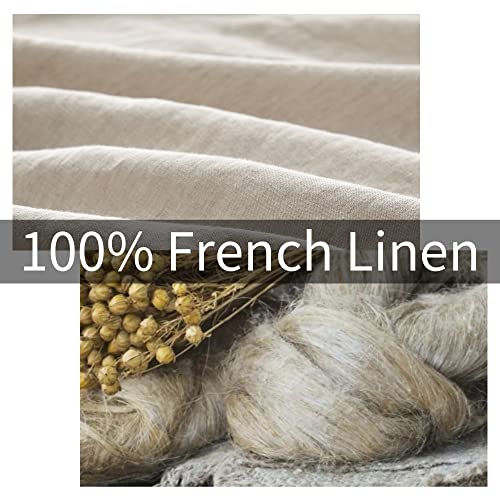  ATLINIA Bedding Duvet Cover Set Linen - 100% French Flax Washed Bed Sets Farmhouse Comforter Cover Set (1 Duvet Cover And 2 Pillow Shams) King Size Natural