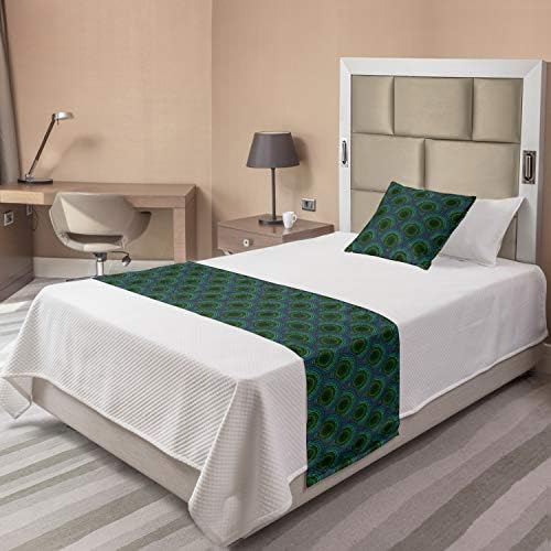  Ambesonne Skull Bed Runner Set, Geometric Skulls And Hearts Crosses Stitch Work Knitted Nordic Pattern Print, Decorative Bedding Scarf And 2 Pillow Shams For Hotels Homes, King, Grey Red Coconut