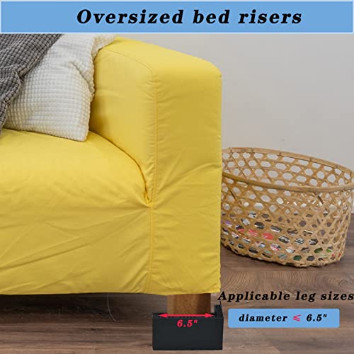  BESAEARO Bed And Furniture Risers,3 Inch Widened Rectangle Risers,Bed Raising Blocks With Non-Slip Mats For Bed Frame, Desk, Sofa, Table Legs Risers Supports Up To11000Lbs, Set Of 4（Big L Shape