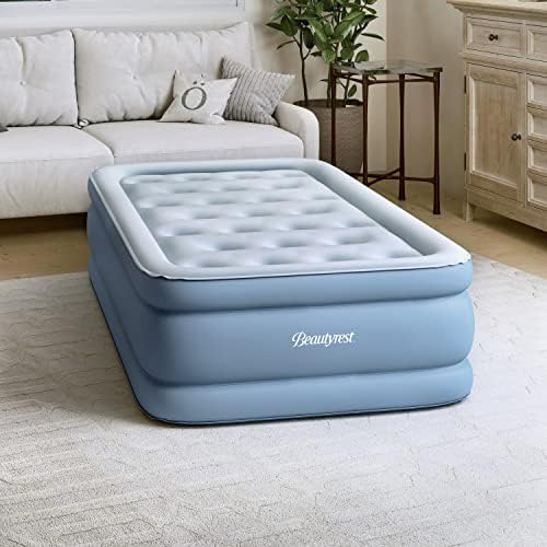  Hi-Loft Inflatable Mattress: Raised-Profile Air Bed With External Pump, Full Blue