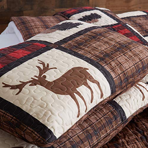  Great Bay Home Bedding Set, Lodge Bedspread Size Quilt With 2 Shams, Cabin 3 Piece Reversible All Season Quilt Set, Rustic Quilt Coverlet Bed Set, Stonehurst Collection, Red/Black, Full/Queen
