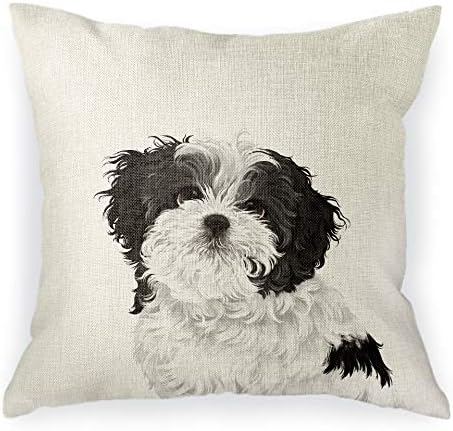  WIRESTER Sofa Pillow Case, Decorative Throw Pillow Cushion Cover For Home Office 18 X 18 Inch, Cute Grey Toy Poodle