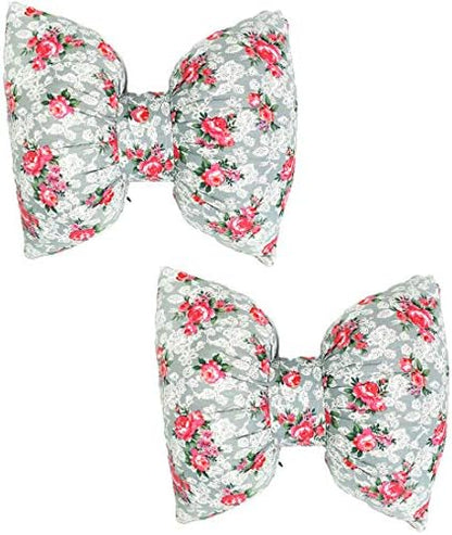  Wishlanlan 1 Pcs Bowknot Shape Lumbar Support Back Cushion For Lower Back Pain Relief- Ideal Back Pillow For Computer/Office Chair, Car Seat (Black + White Spots,Back Cushion)