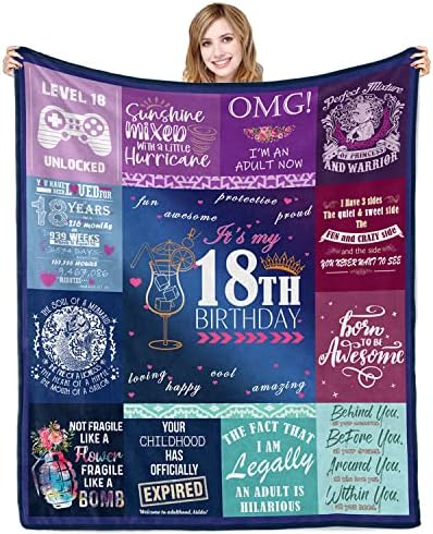  70th Birthday Gifts For Women Blanket 60x50in, 70th Birthday Gifts For Her, 70th Birthday Decorations For Women, 70 Year Old Birthday Gifts For Women Sister Wife Mom Grandma Soft Warm Throw Blanket