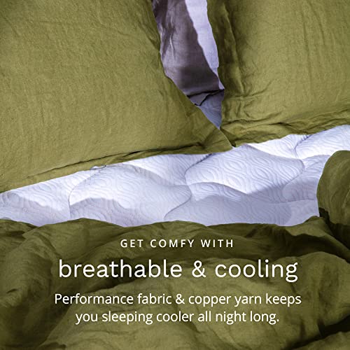  Copper Mattress Topper Pad Queen - Extra Plush Pillowtop - 18” Deep Pockets