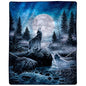  Avy Fleece Howling Wolf Pattern-Plush Thick 8 Pound Faux Mink Soft Blanket For Couch Sofa Bed (74” X 91”), Multicolor